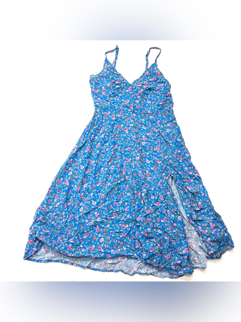 Lulus Esperanza Blue Floral Print Midi Dress Floral Sundress - Picture 4 of 8